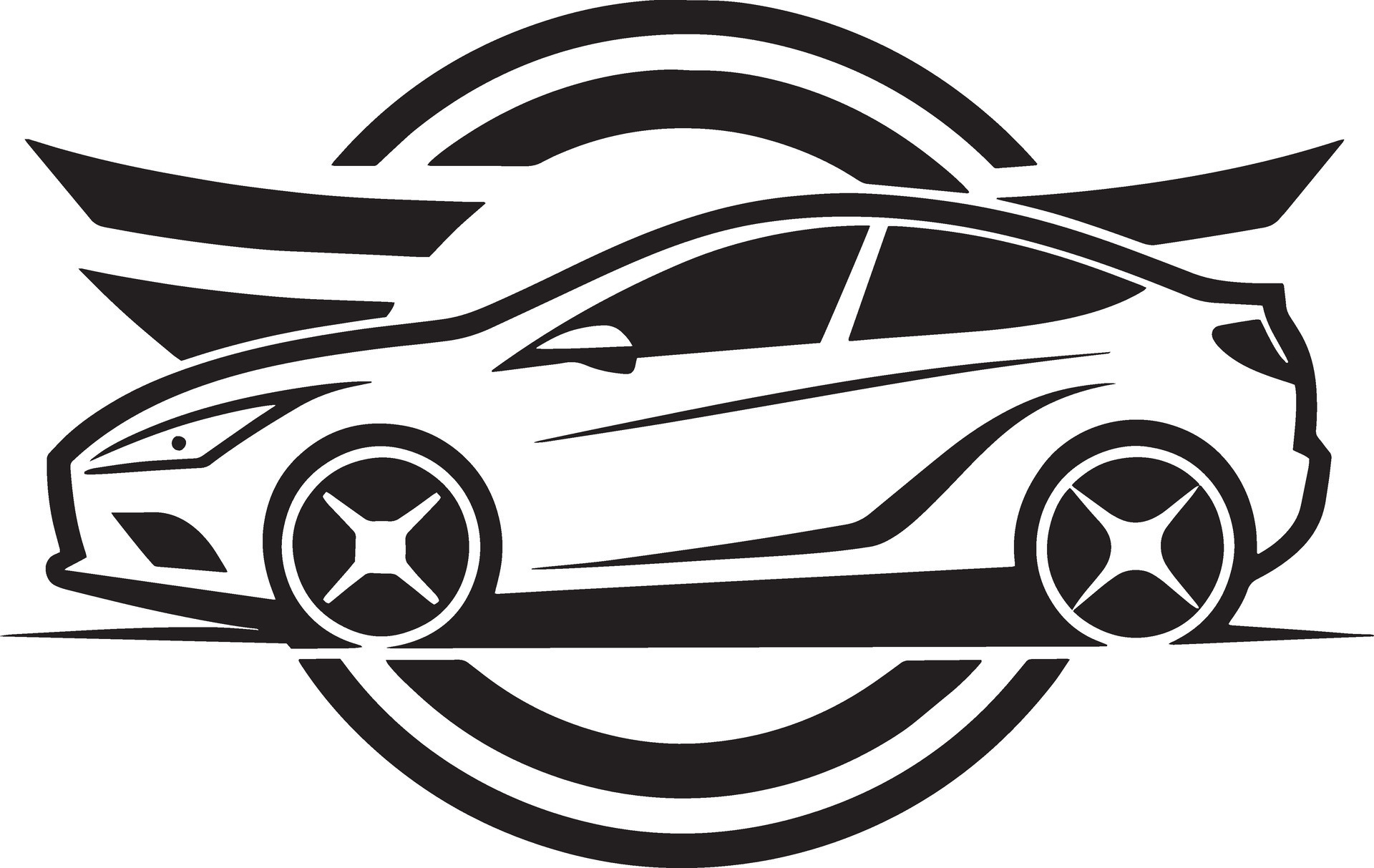 minimal car logo illustration black and white 46393264 Vector Art at