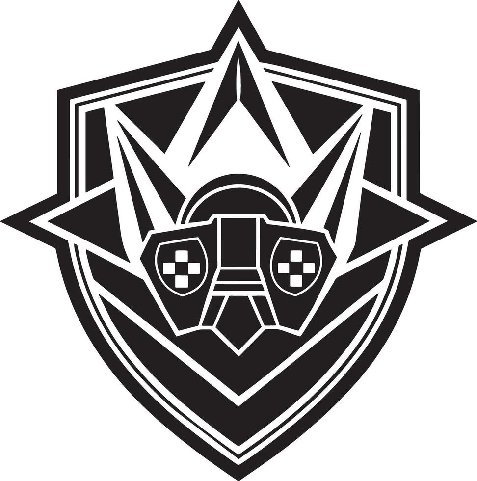 minimal esports logo illustration black and white vector