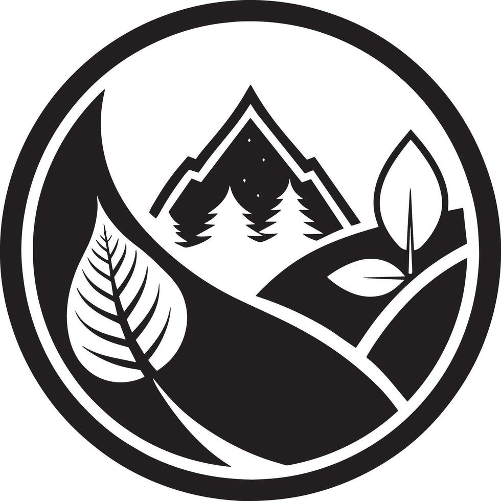 mordern environment logo illustration black and white vector