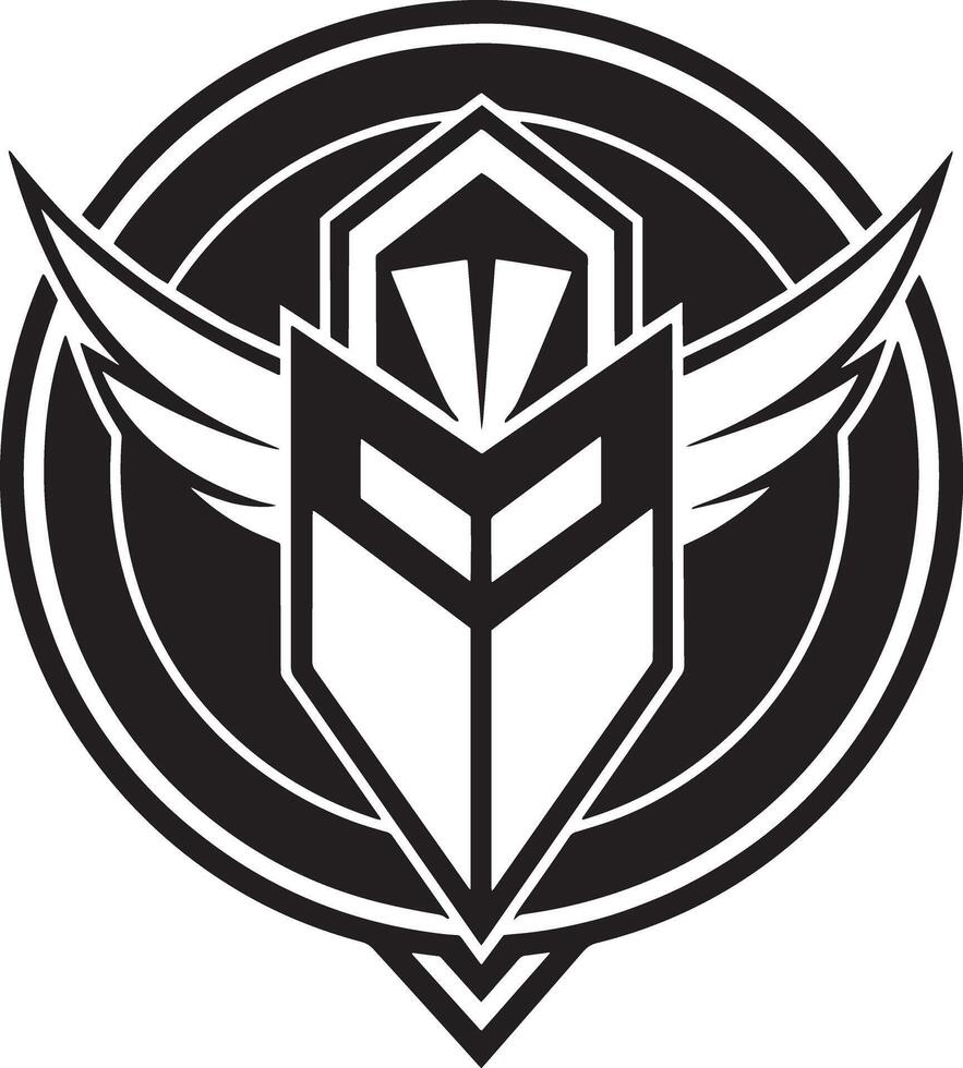 minimal esports logo illustration black and white vector