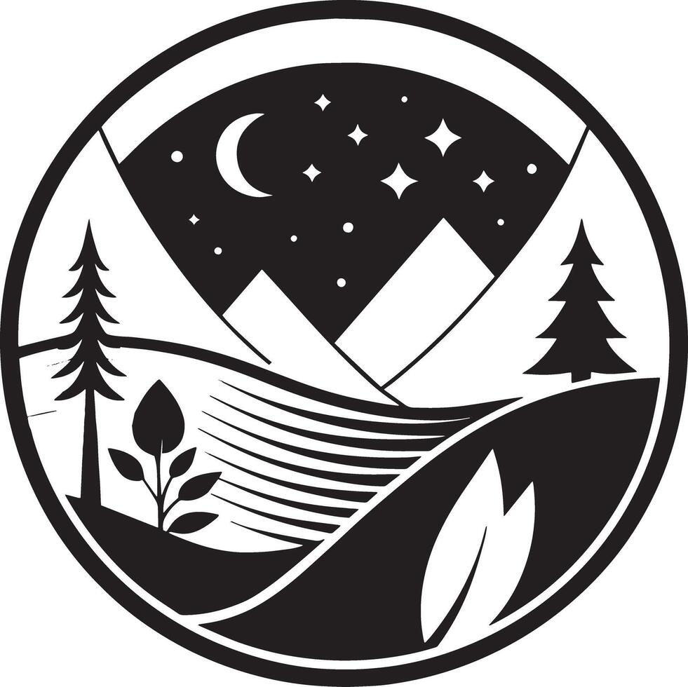 environment and ecology logo design black and white vector