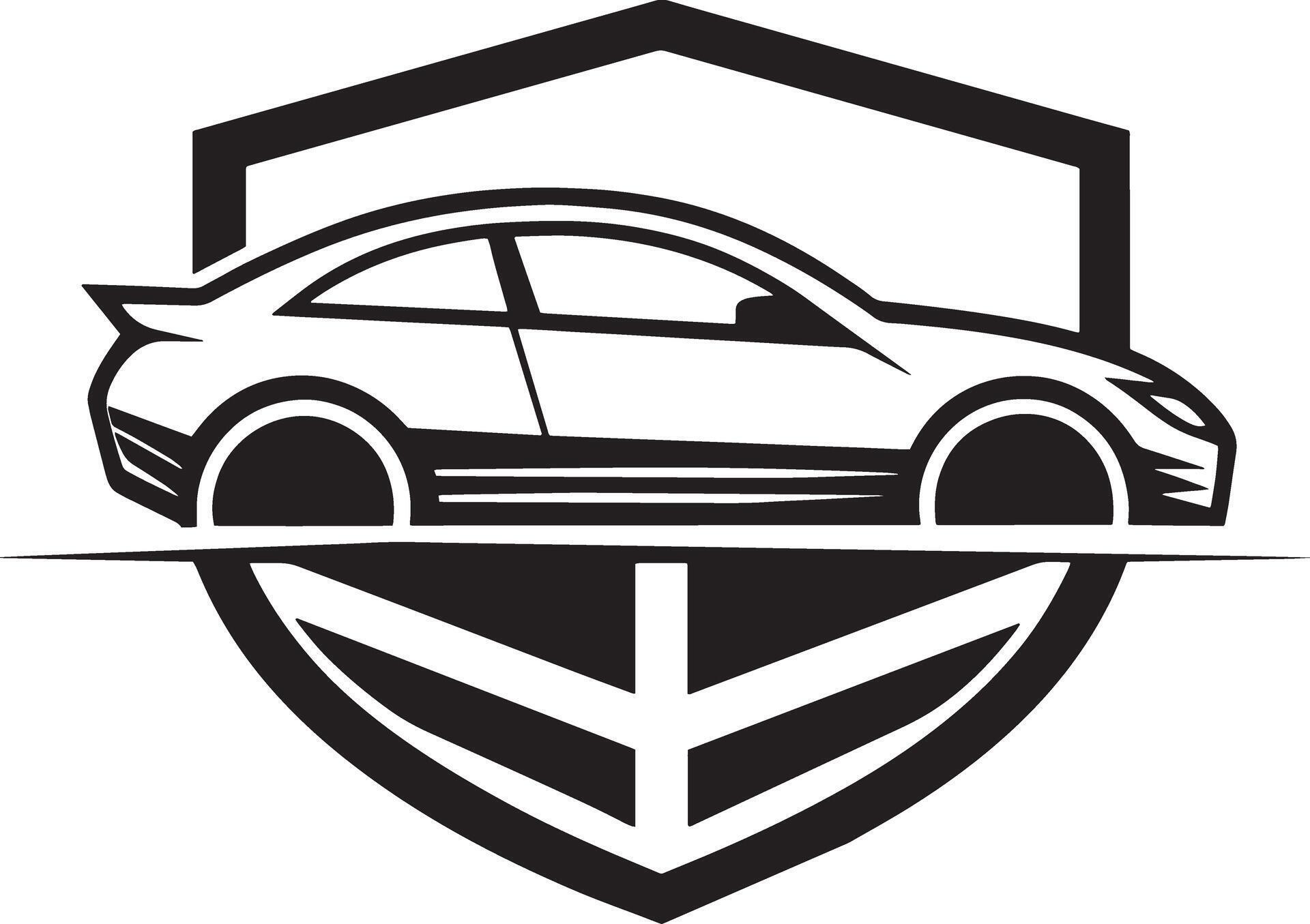 minimal car logo illustration black and white 46393320 Vector Art at