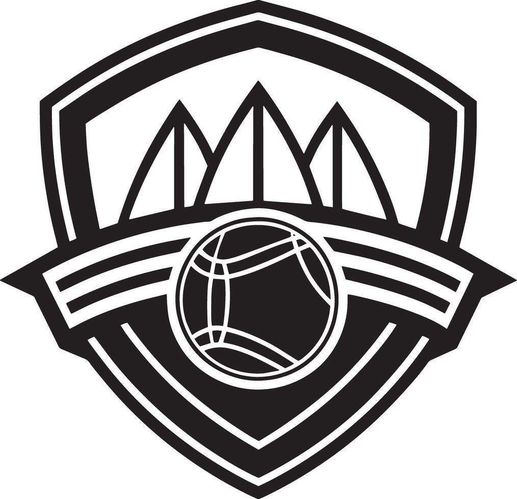 minimal sports logo illustration black and white vector