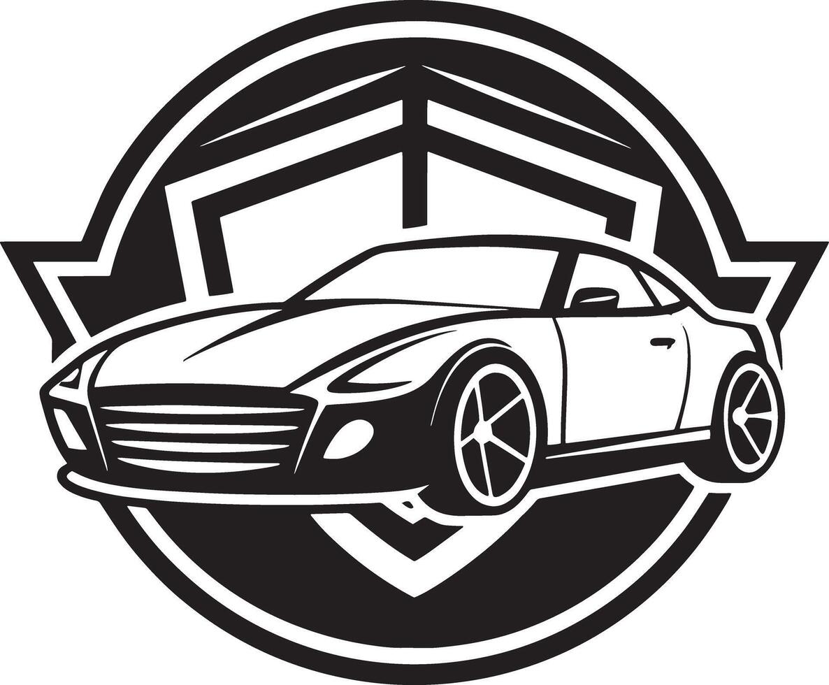 minimal car logo illustration black and white 46393326 Vector Art at