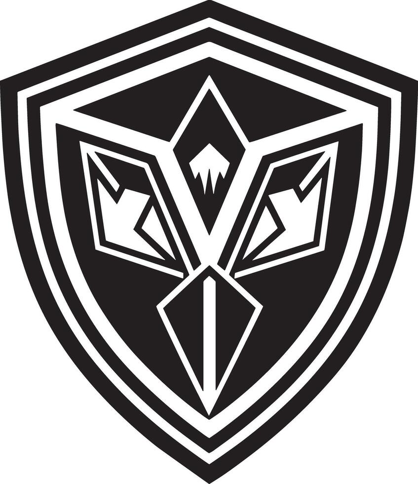 minimal esports logo illustration black and white vector