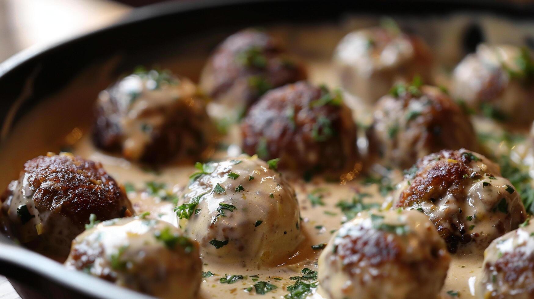 Swedish meatballs in cream sauce photo
