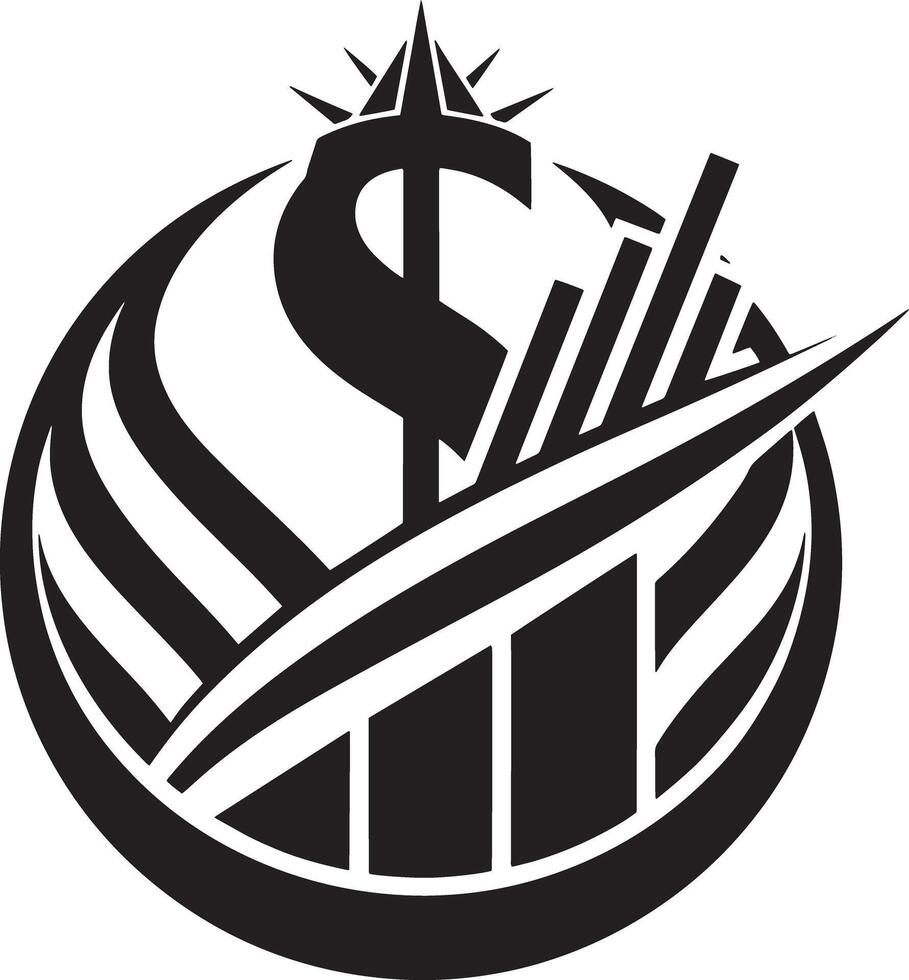 minimal business finance logo illustration vector