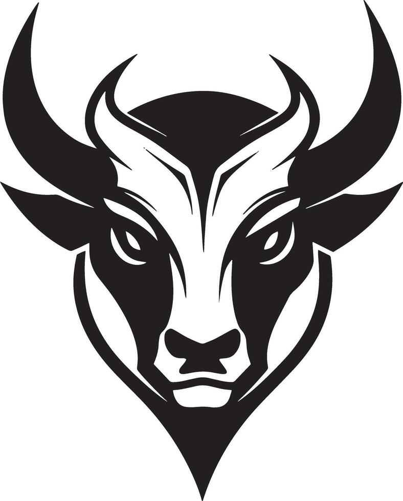 bull logo illustration black and white vector