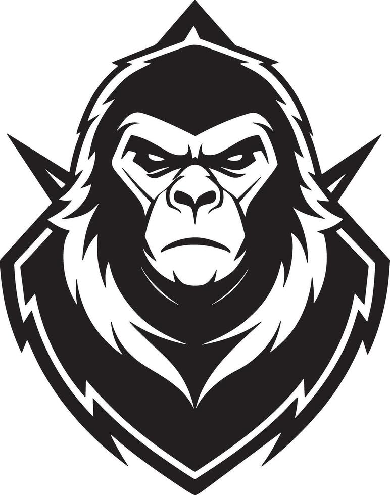 illustration of a gorilla logo illustration black and white vector