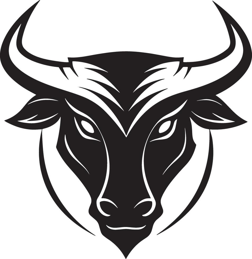 bull logo illustration black and white vector