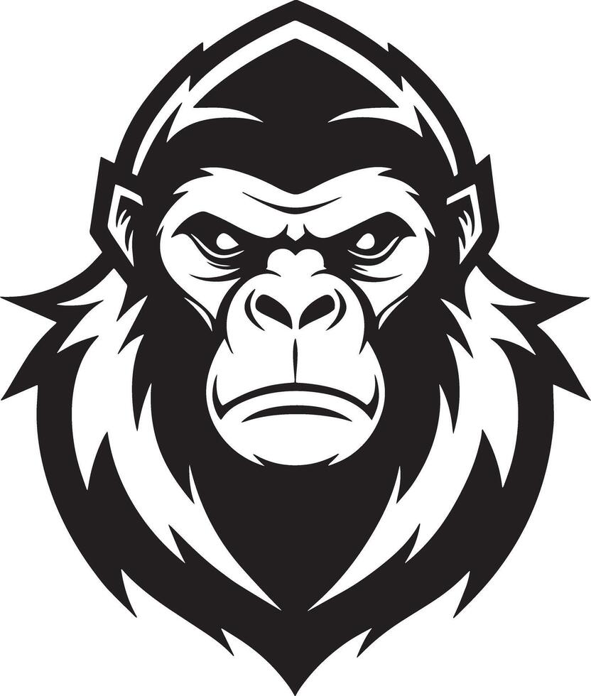 illustration of a gorilla logo illustration black and white vector