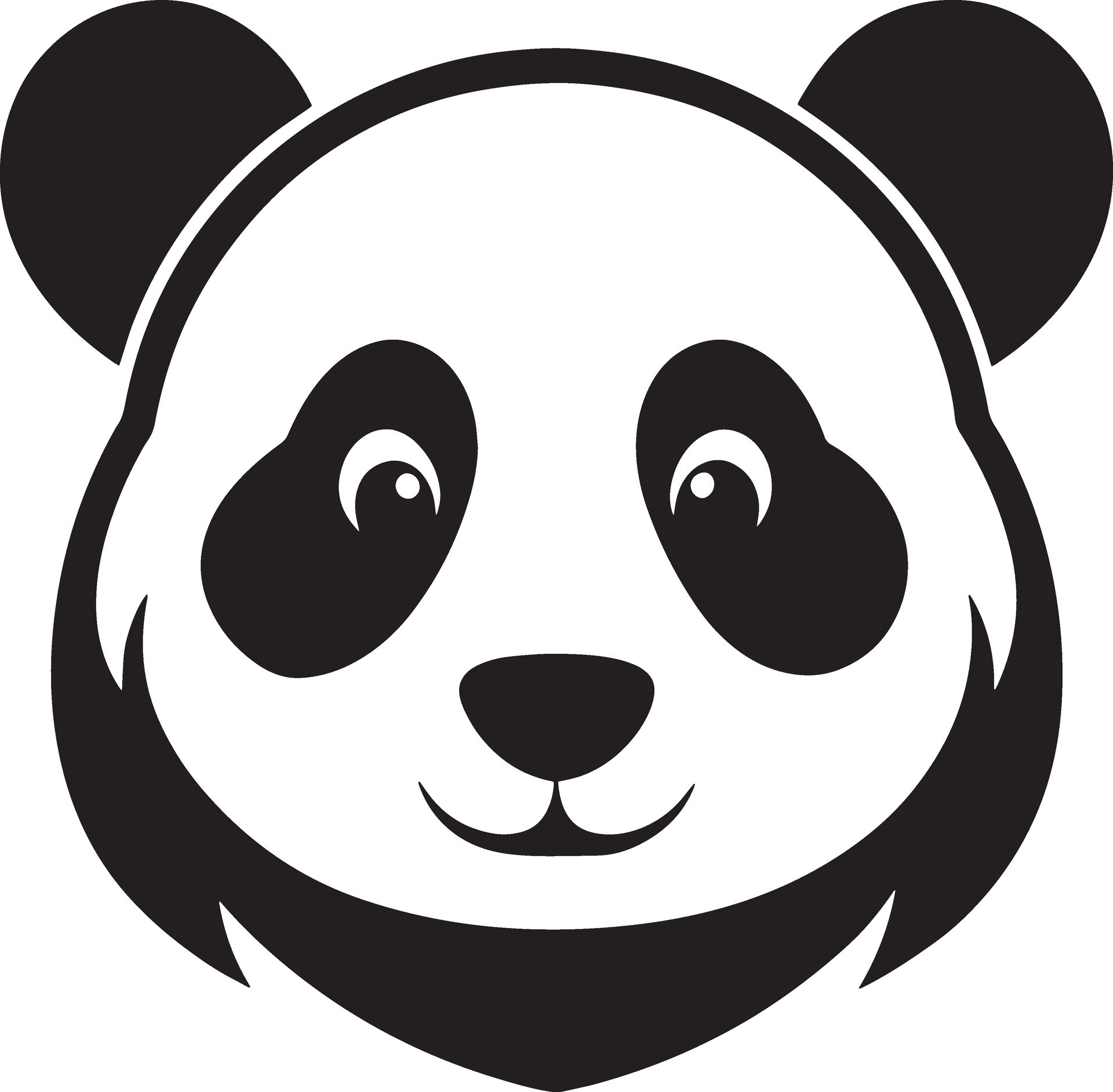 minimal panda bear logo illustration black and white 46393598 Vector ...