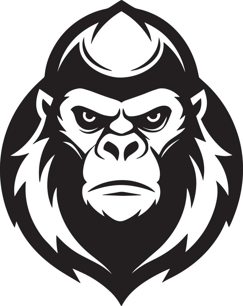 illustration of a gorilla logo illustration black and white vector