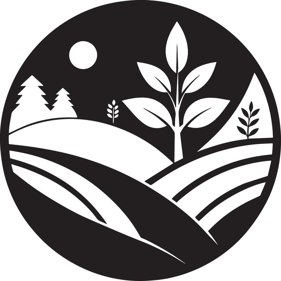 environment and ecology logo design black and white vector