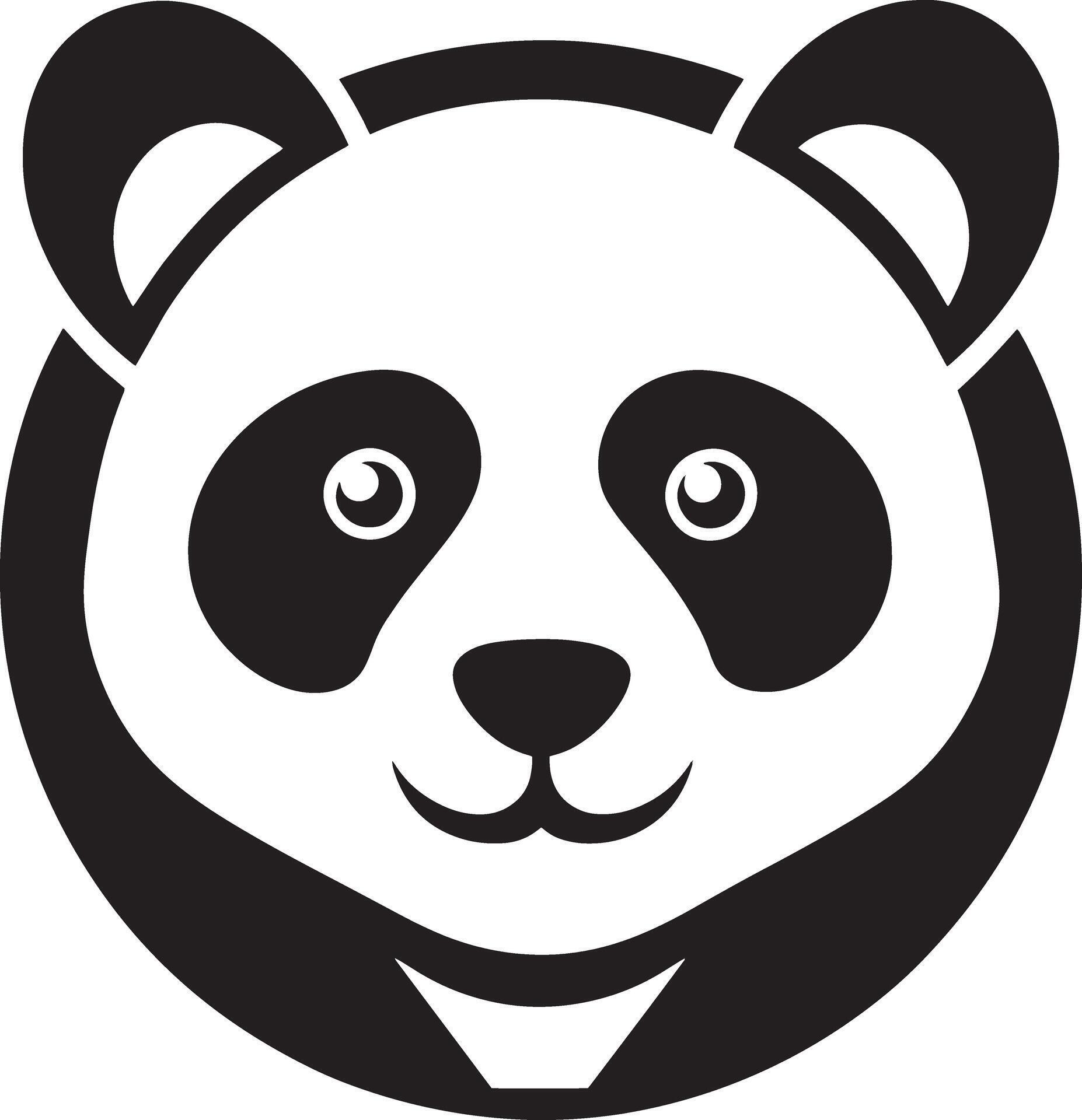 minimal panda bear logo illustration black and white 46393622 Vector ...