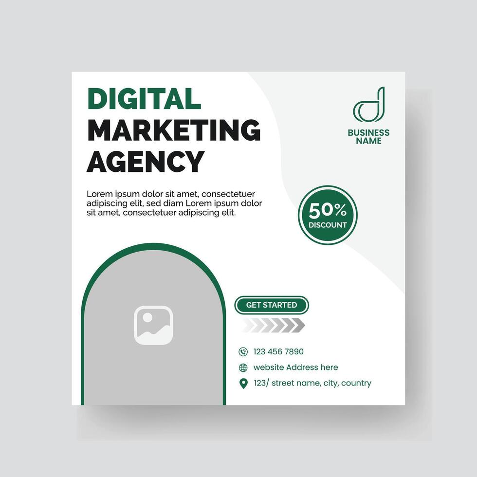 Modern Digital Marketing Agency Social Media Post For Business. Abstract Advertisement Square Web Post for Company Promotion. vector