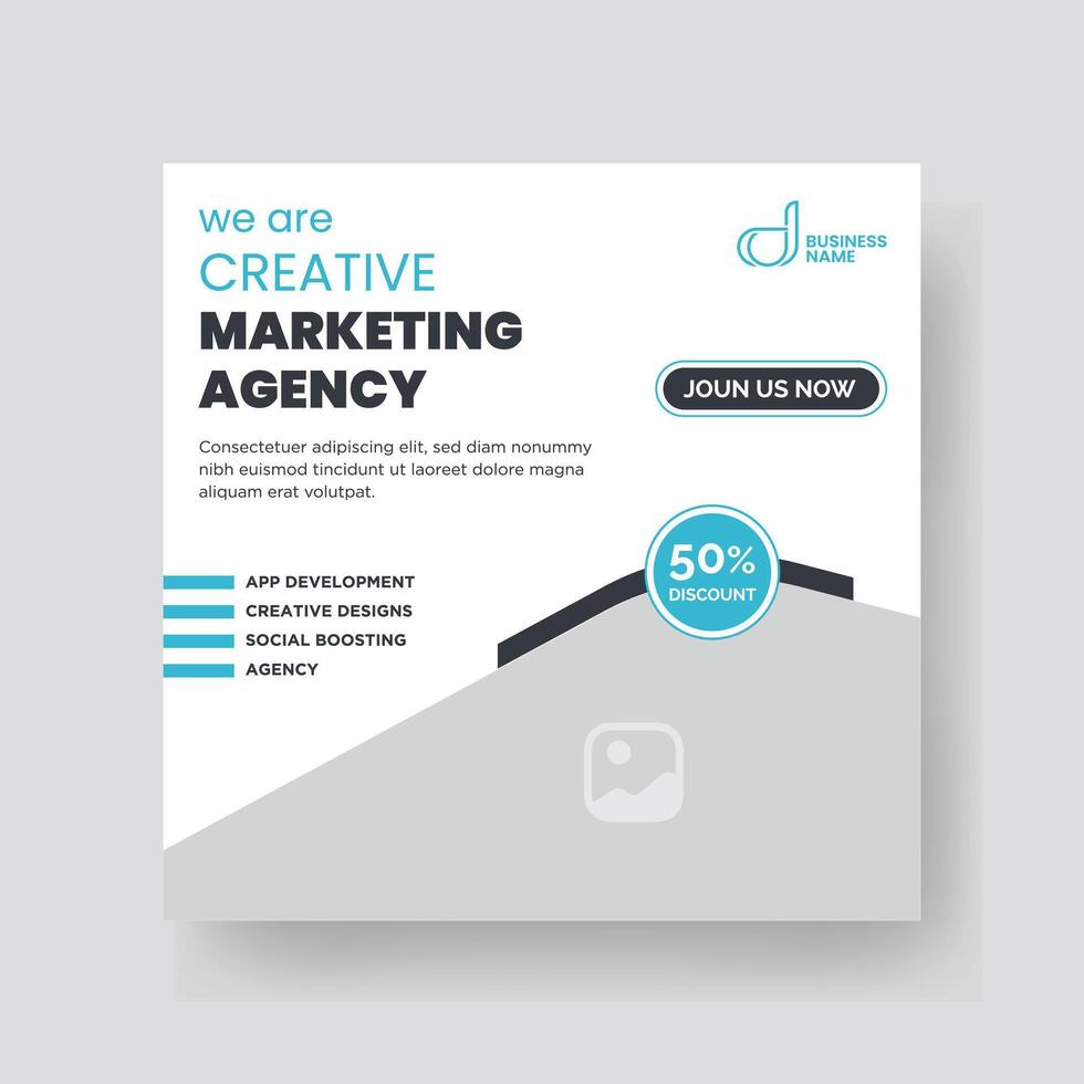 Modern Digital Marketing Agency Social Media Post For Business. Abstract Advertisement Square Web Post for Company Promotion. vector