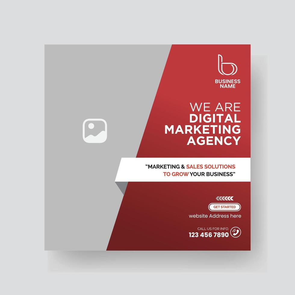 Modern Digital Marketing Agency Social Media Post For Business. Abstract Advertisement Square Web Post for Company Promotion. vector