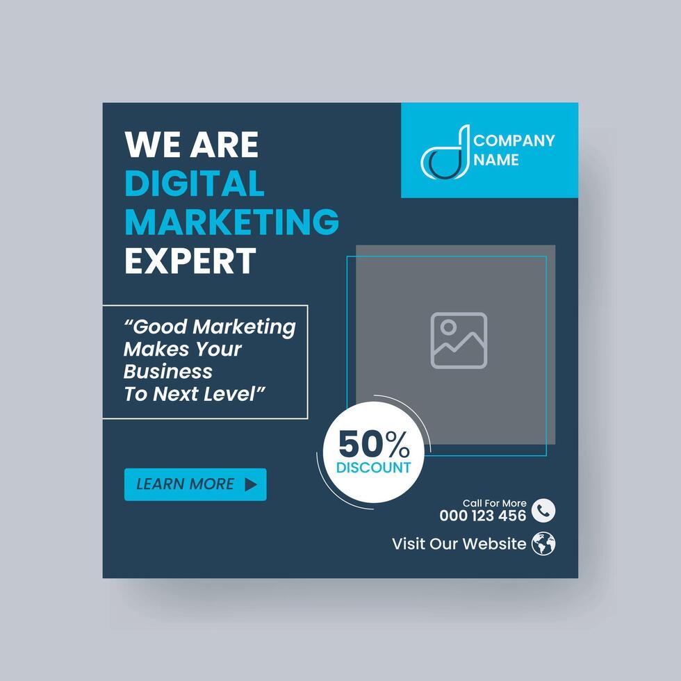Modern Digital Marketing Agency Social Media Post For Business. Abstract Advertisement Square Web Post for Company Promotion. vector