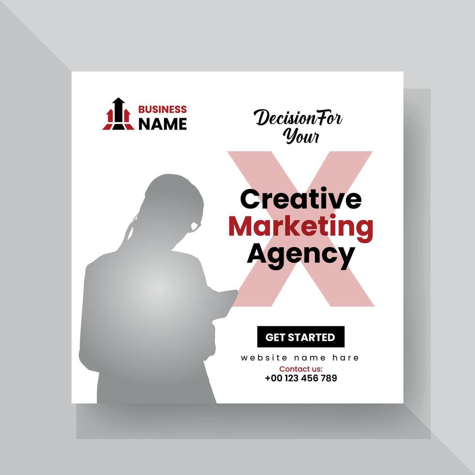 Modern Digital Marketing Agency Social Media Post For Business. Abstract Advertisement Square Web Post for Company Promotion. vector