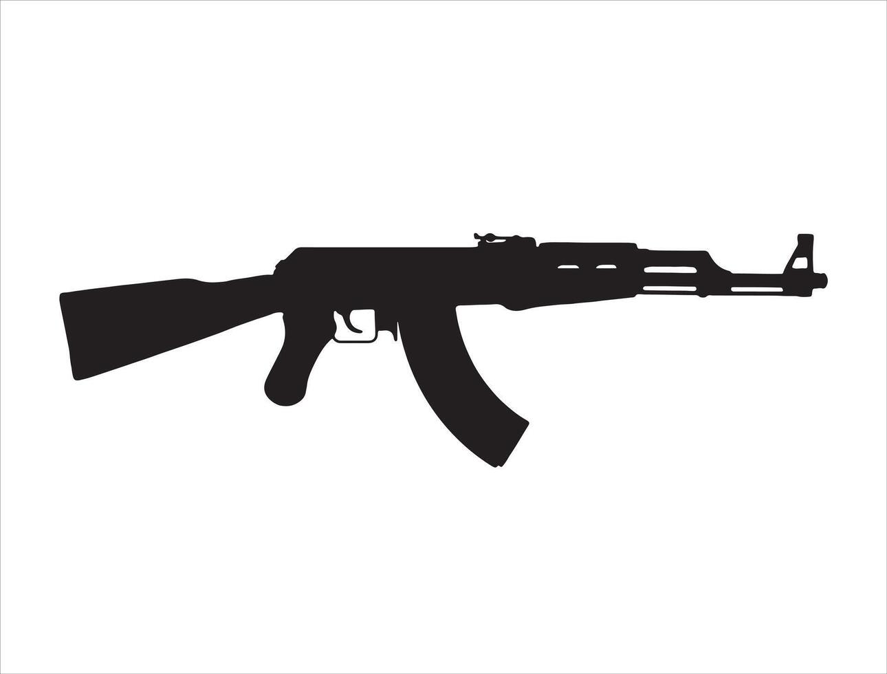 Ak47 gun silhouette vector