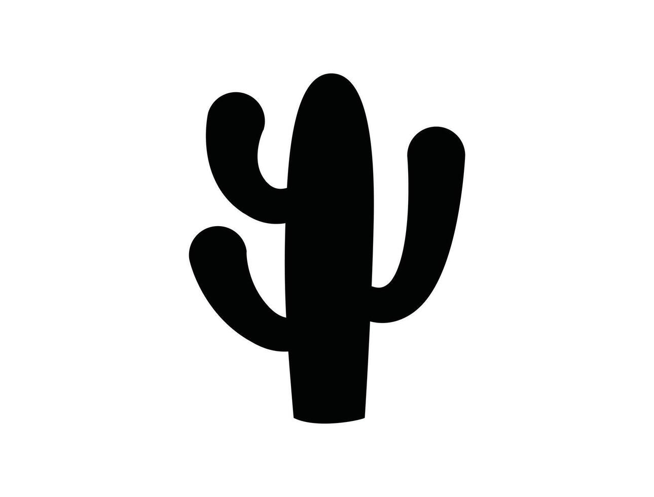 Cactus silhouette on white background vector