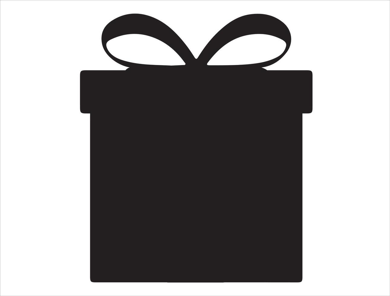 Christmas present silhouette on white background vector