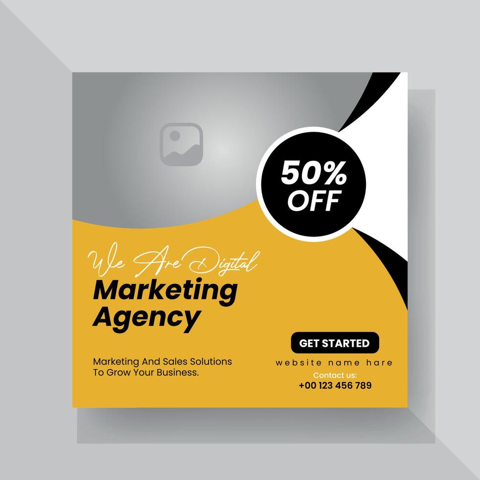 Modern Digital Marketing Agency Social Media Post For Business. Abstract Advertisement Square Web Post for Company Promotion. vector