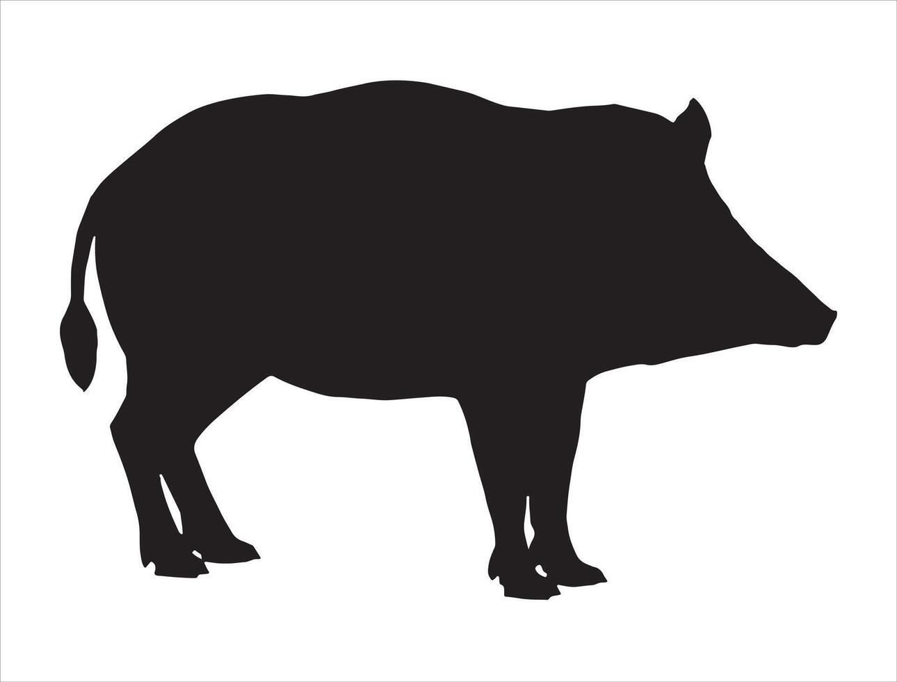 Boar silhouette on white background vector