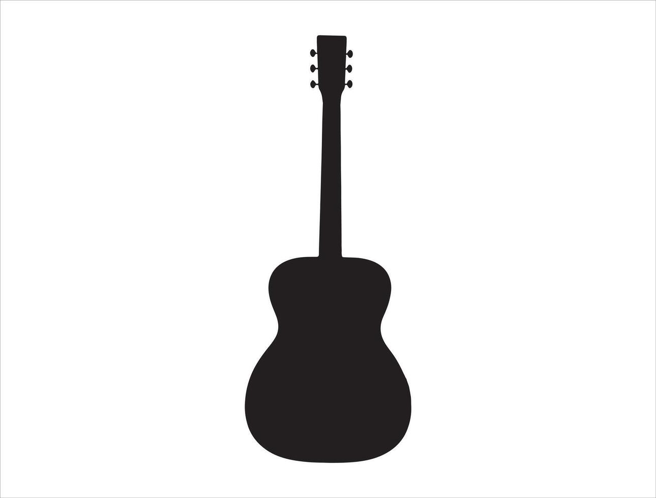 Acoustic guitar silhouette on white background vector