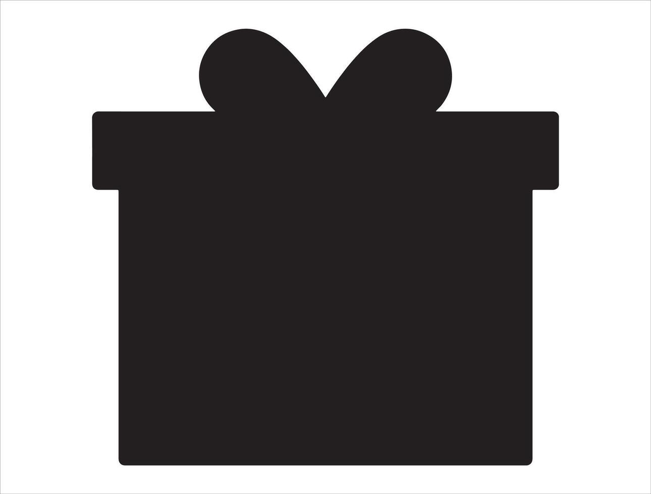 Christmas present silhouette on white background vector
