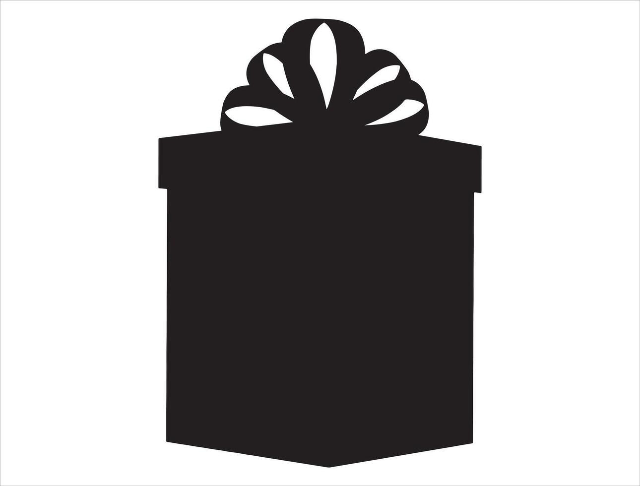 Christmas present silhouette on white background vector