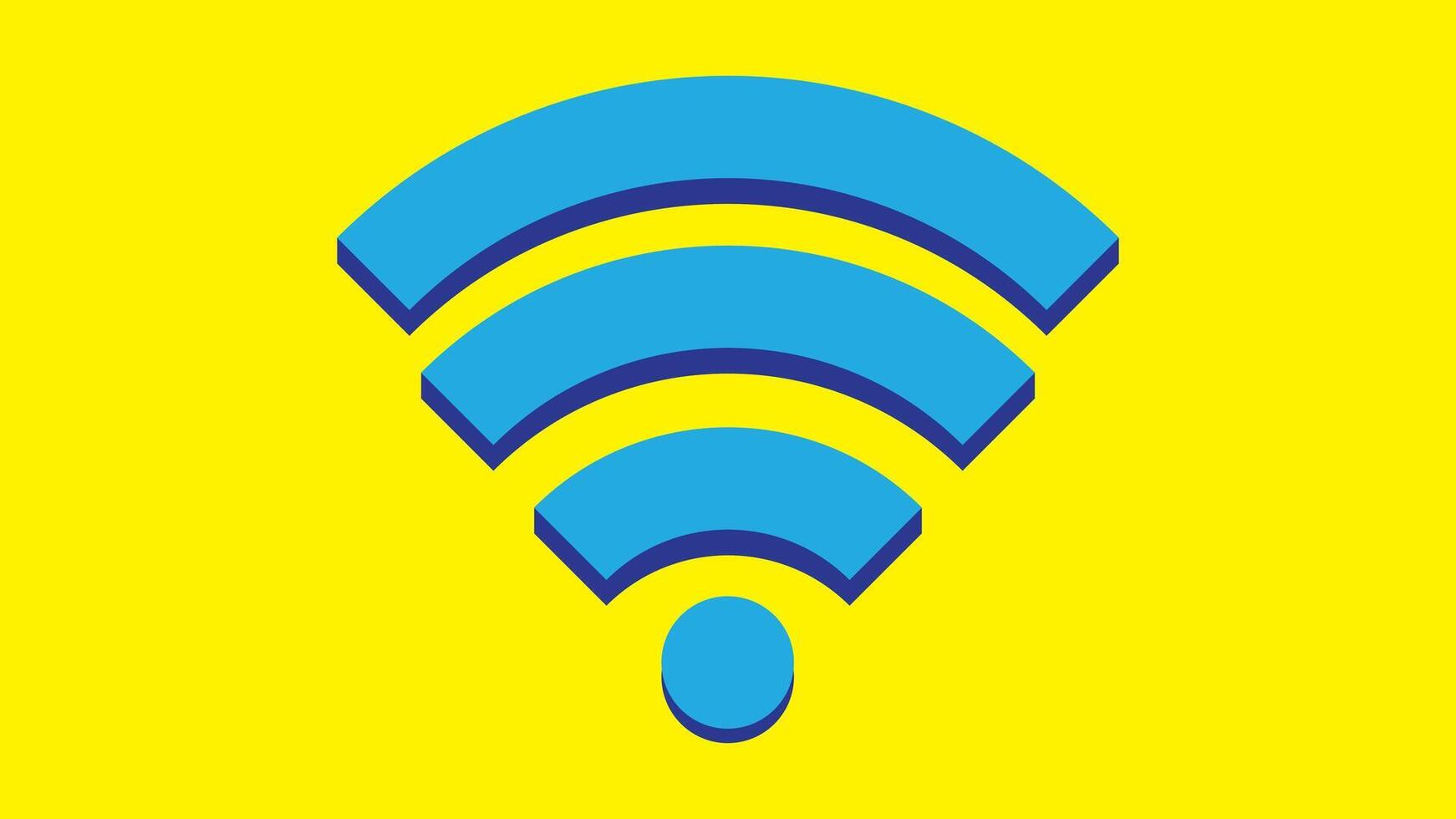 the wifi icon is shown on a yellow background vector
