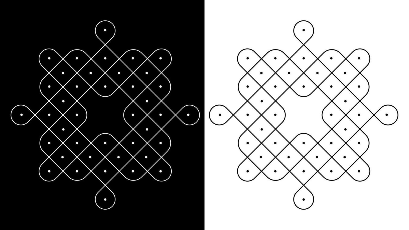 abstract kolam with dots sikku Kolam vector