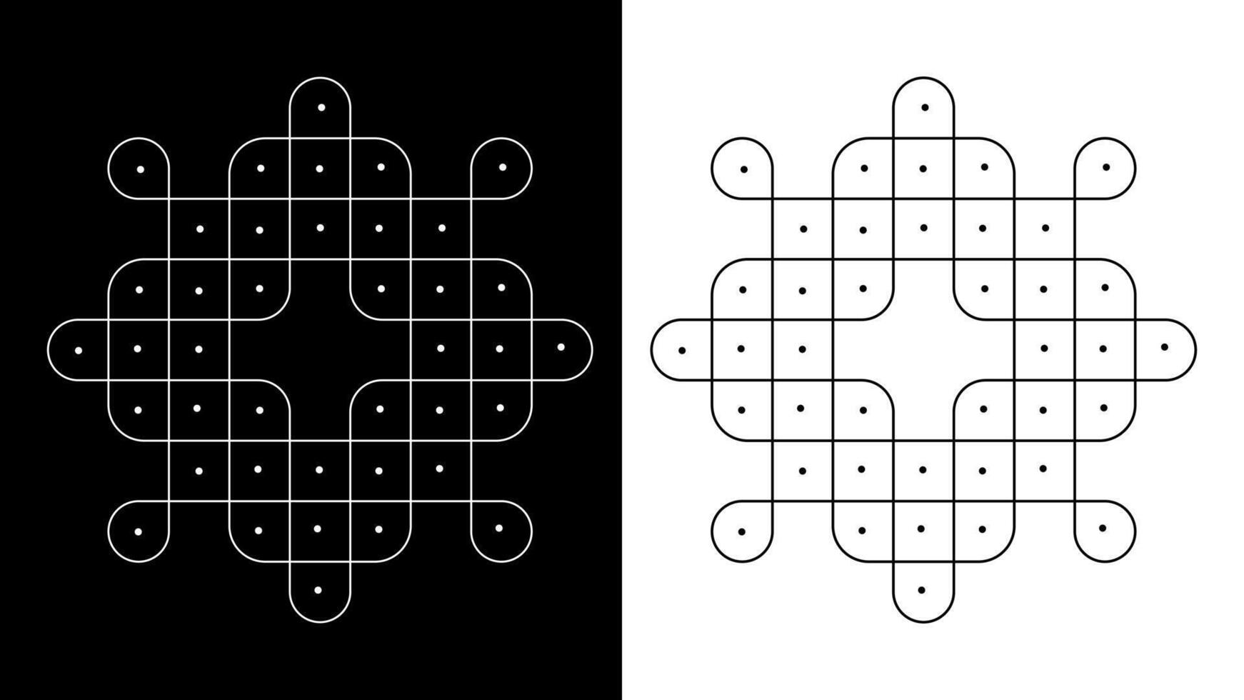 abstract kolam with dots sikku Kolam vector