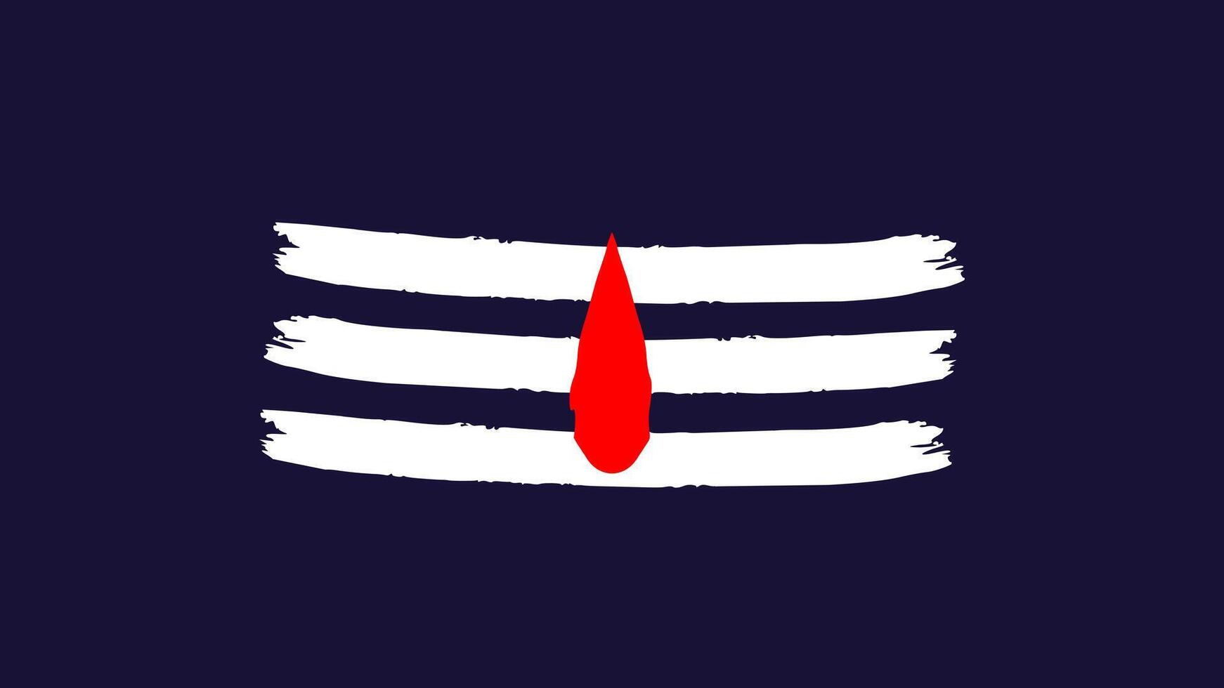 Tripundra tilak illustration . Tripundra is a Hindu Shaivite tilaka, worn by Shaivas as an indication of their affiliation with Shiva. vector