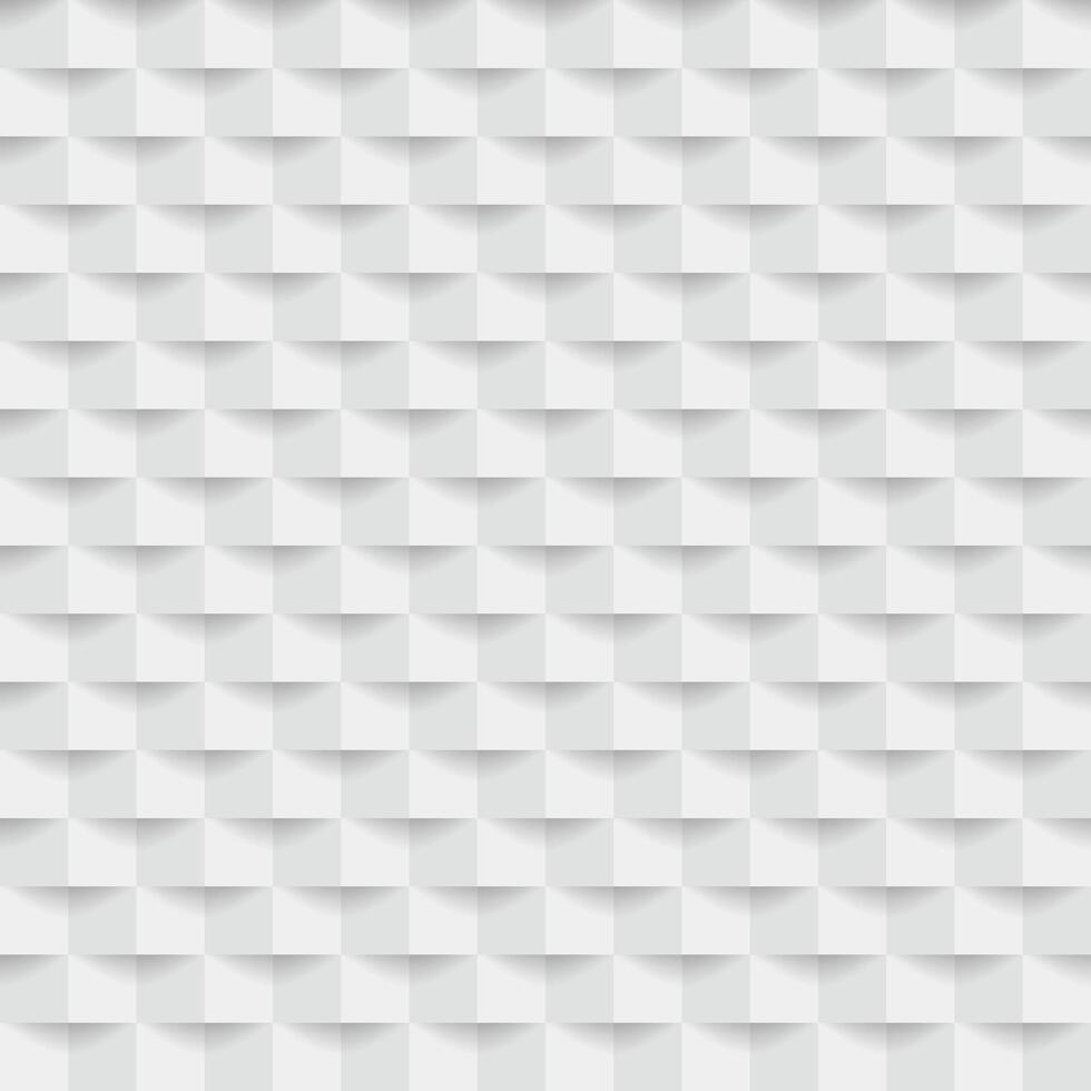Abstract 3d white geometric background with shadow. Checkerboard texture. vector