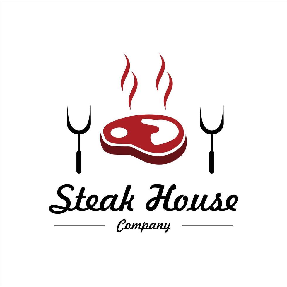 steak house logo inspiration. illustration concept vector
