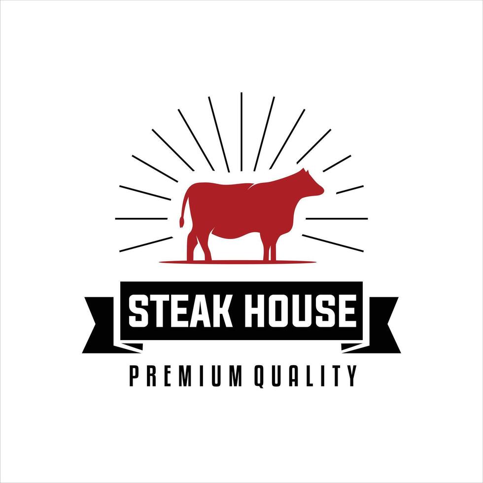 Beef steak logo inspiration. illustration concept, vector