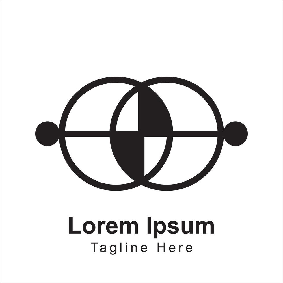 Round shape yin yang type logo design icon vector