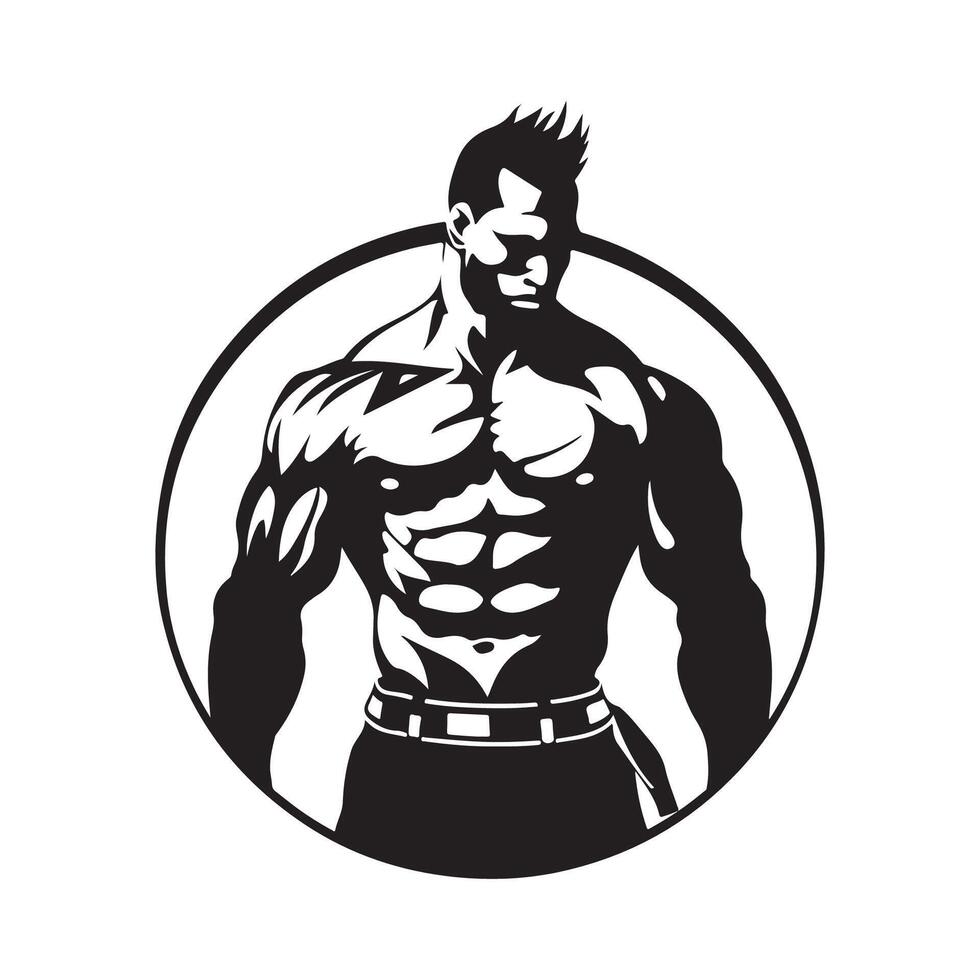 Wrestler athlete Logo Design Vectors and Illustrations isolated on white