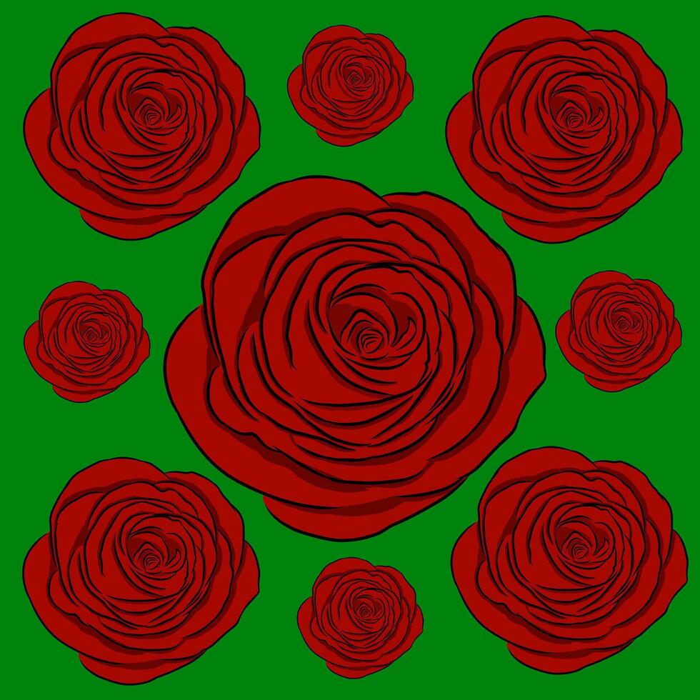 Rose flower pattern vector