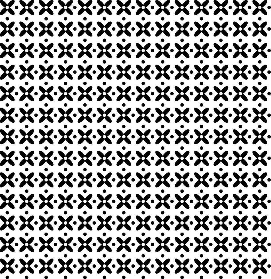 Seamless texture in the form of an abstract pattern of black crosses and dots on a white background vector