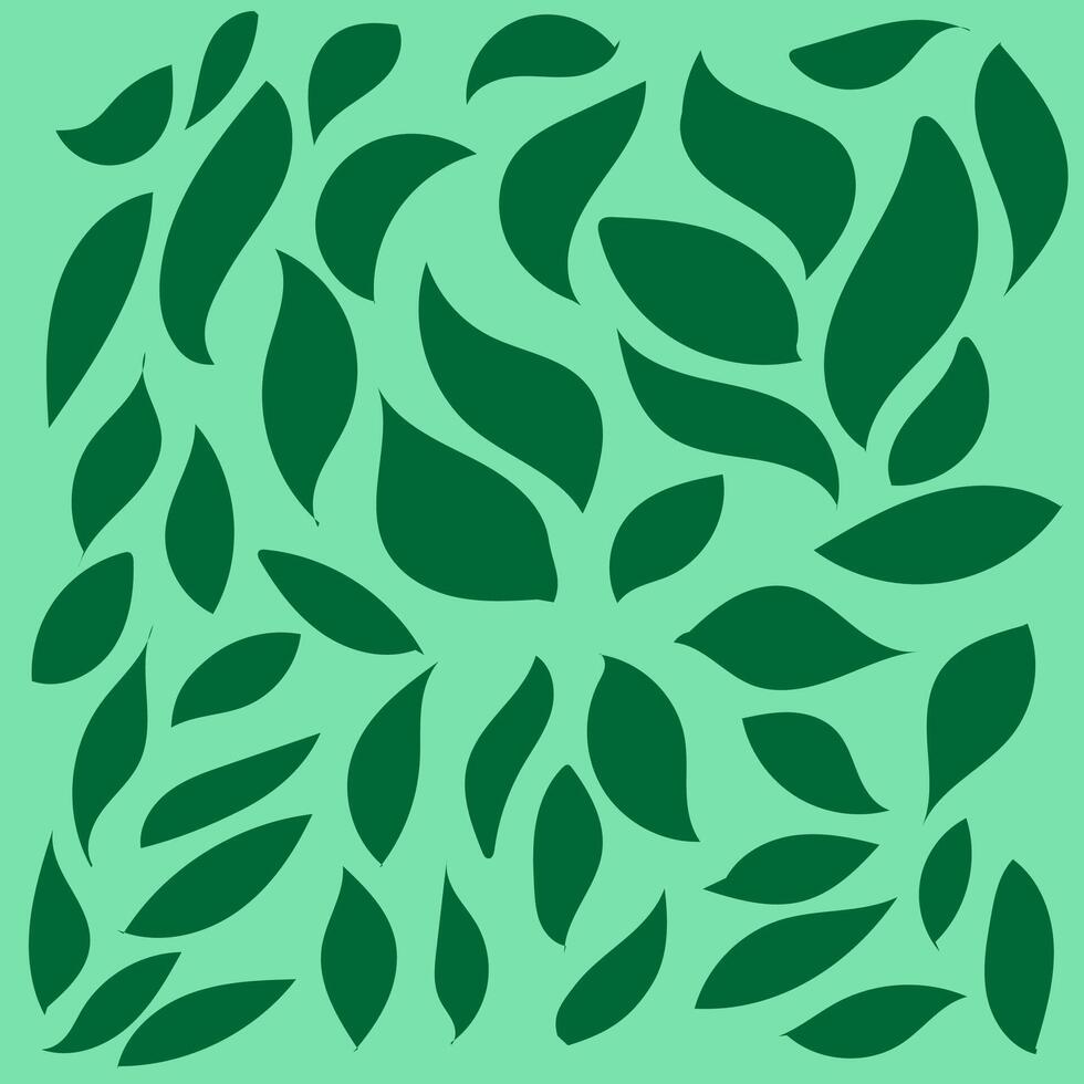Abstract pattern in the form of leaves on a green background vector
