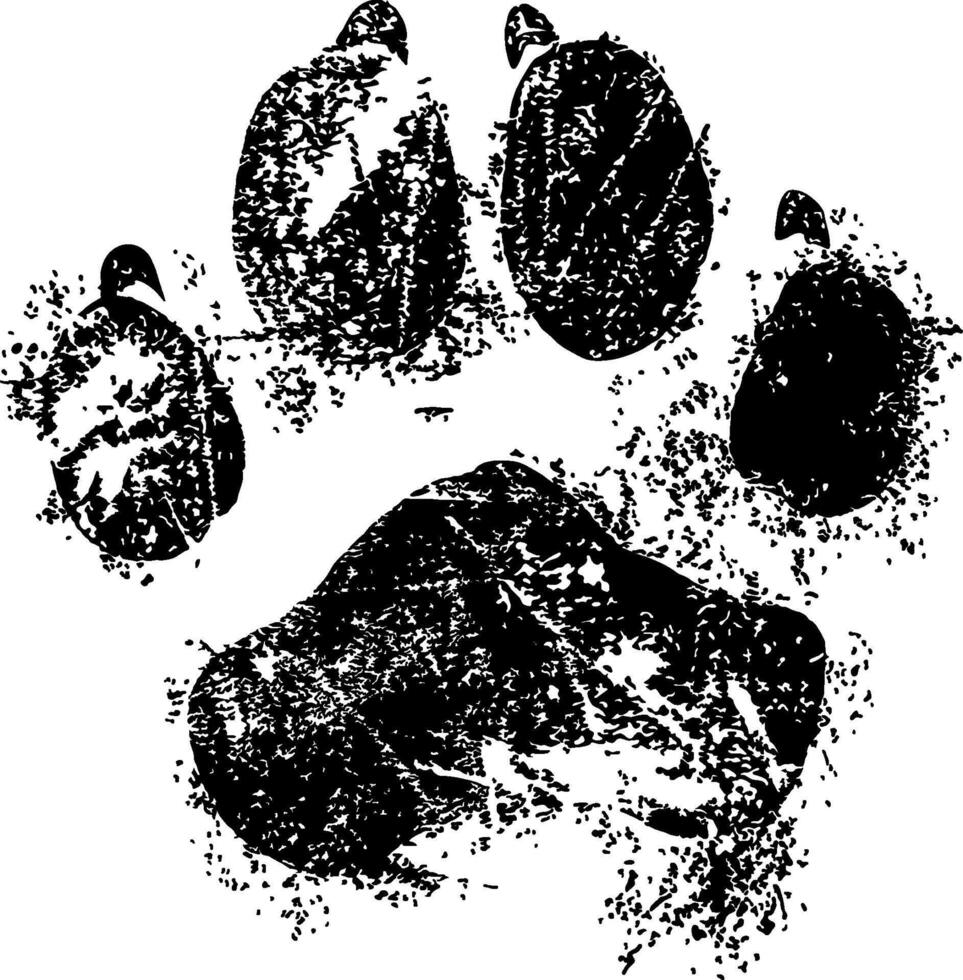 black silhouette of a dog's paw print without background vector