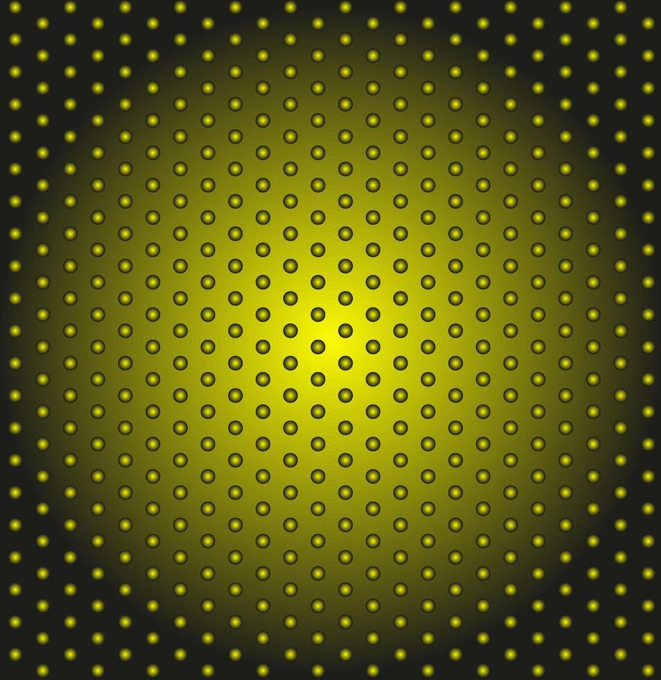 Abstract pattern in the form of yellow glowing dots on a black background vector