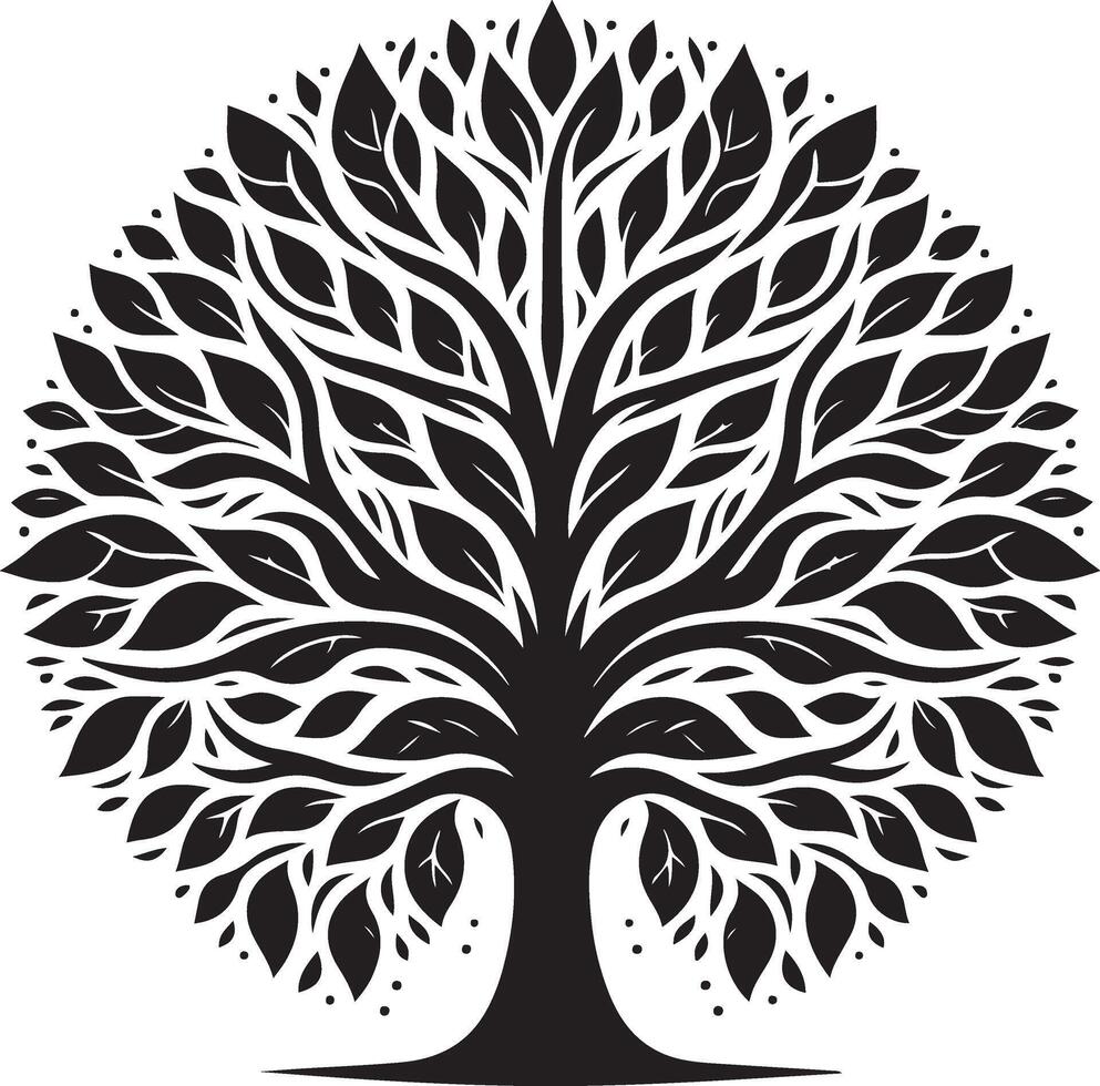 Black Tree silhouettes in black on white background vector