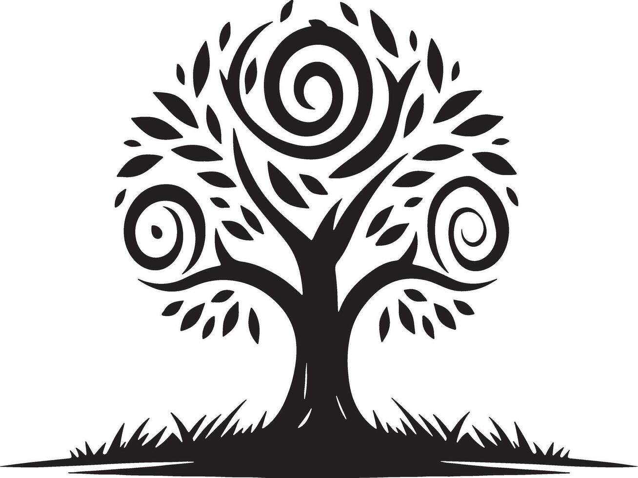 Black Tree silhouettes in black on white background vector