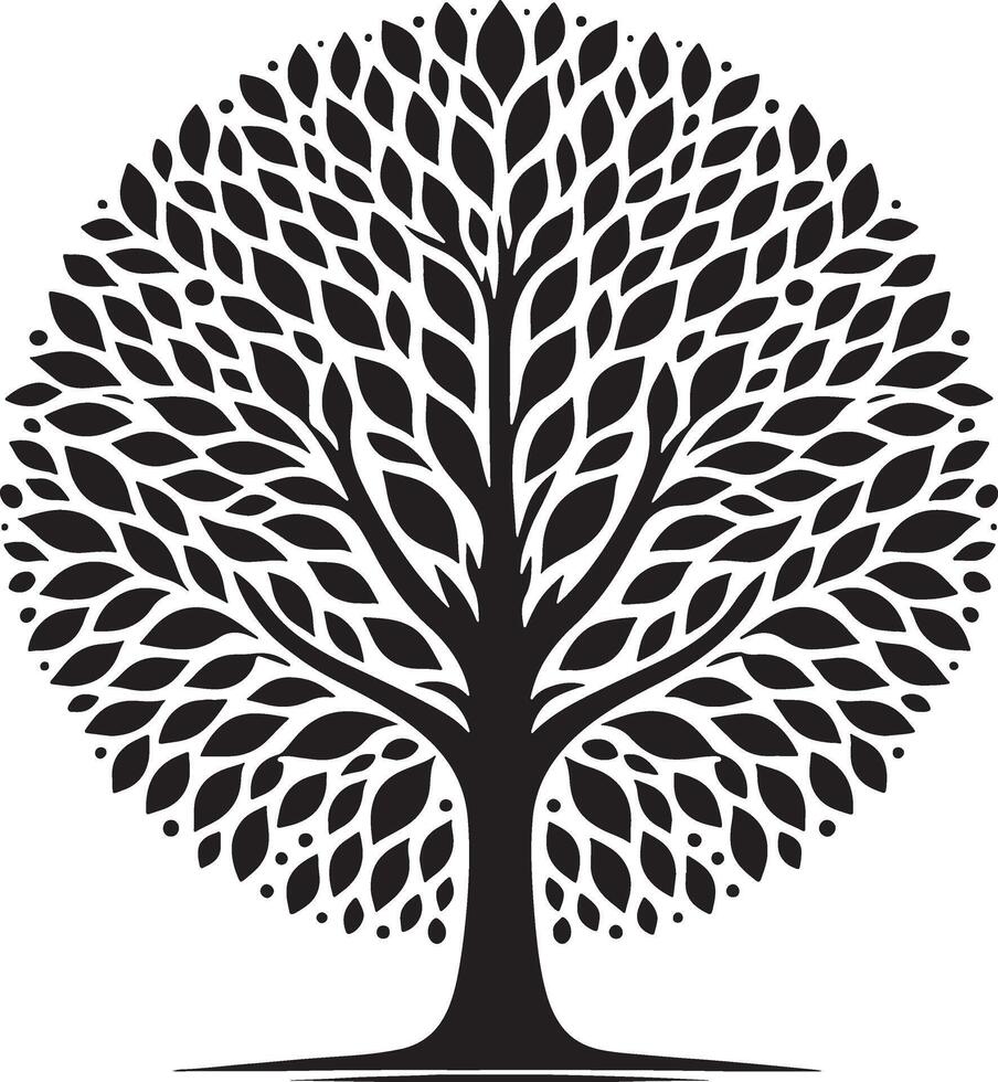 Black Tree silhouettes in black on white background vector