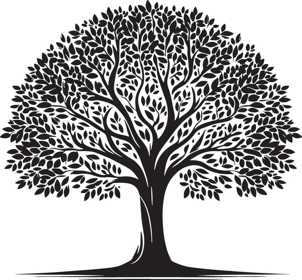 Black Tree silhouettes in black on white background vector